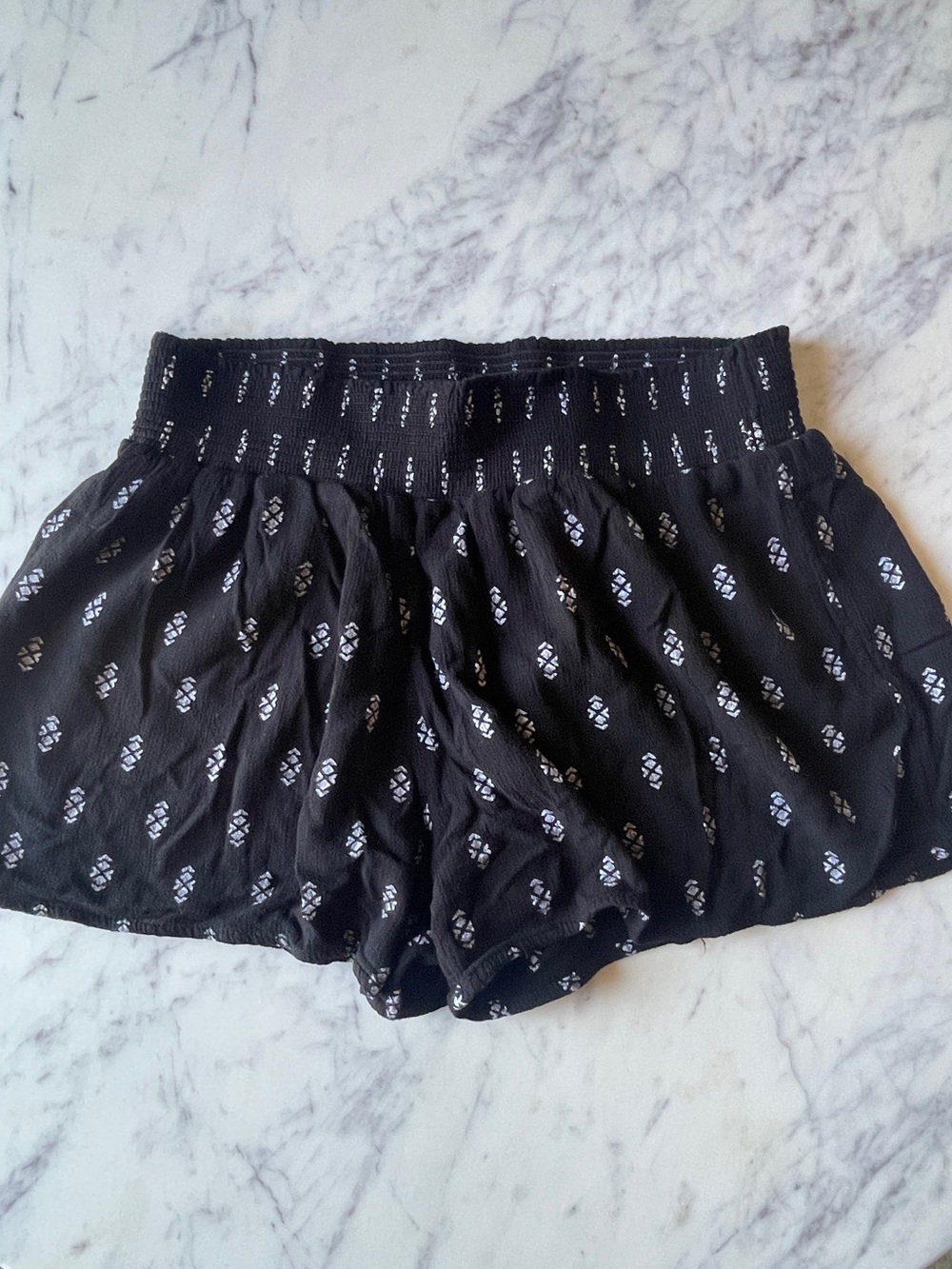 Mossimo Supply Co. Black Shorts with White Geo Detail
